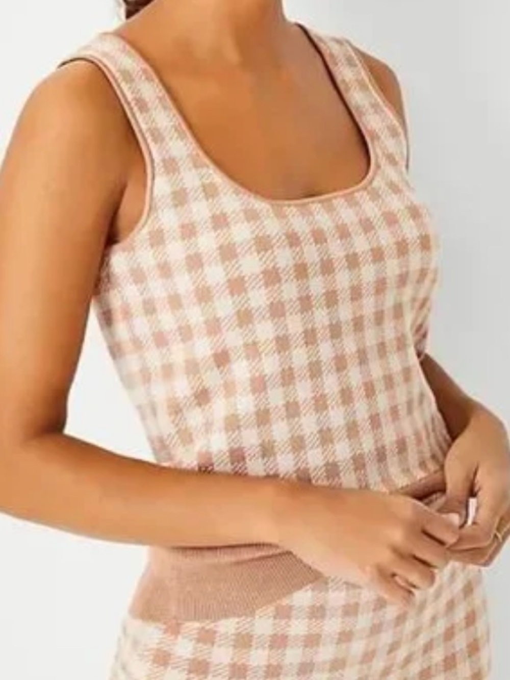 Ann Taylor checkered gingham tank top